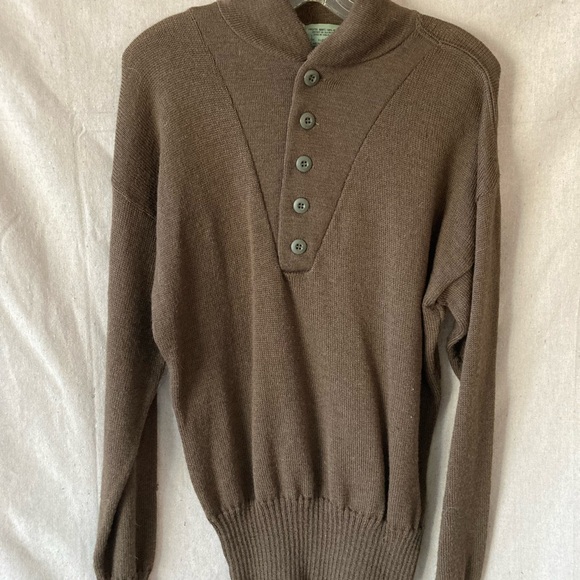 Men's Brown Button-Up Sweater - Picture 1 of 3